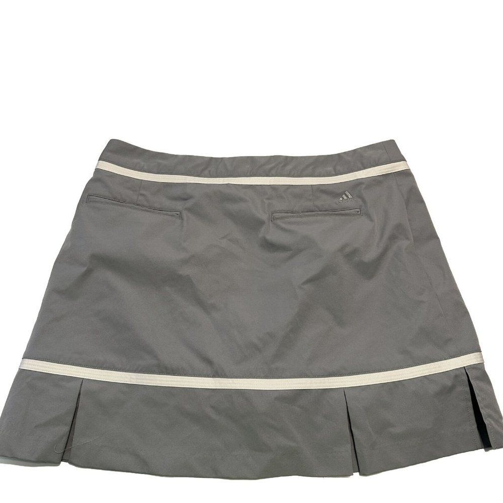 Adidas Ladies sz 14 Tennis Golf Pickleball skort stretch Zipper Grey Pockets